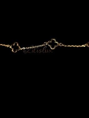 GLAZE JEWELRY Clover Station Bracelet  7" Gold Plated Designer Style - New